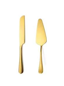 Set de 2 piezas personalizado de cuchillo y pala para cortar el pastel de bodas, con grabado personalizado del nombre y fecha, regalo único de aniversario minimalista para ella - multicolor - Ver 4