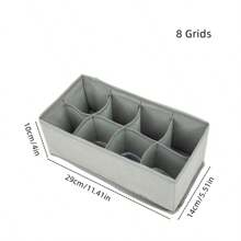 Organizador de ropa interior, calcetines, pantalones, sujetador, caja de almacenamiento, armarios, cajones, armario, ropa, bufanda, cajas organizadoras de almacenamiento para dormitorio - Gris claro 6 cuadrículas - Ver 18