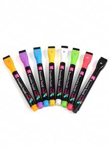 8pcs/Set Erasable Whiteboard Pen Liquid Chalk Square Head With Magnet/Round Head Without Magnet For Blackboard Art Marker Pen Whiteboard Pen