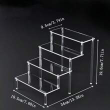 1 件亚克力展示架，多层分层展示架，家庭储物收纳架和产品展示架，适用于香水、化妆品、收藏品、玩具、派对装饰 - 無色 - 查看 15