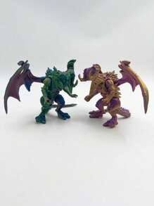 3D Printed Posable Triceratops Figurine With Movable Wings, Holographic Gradient Desk Decor Accessory - Multicolor - View 7