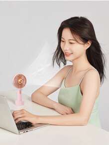 AOYI Mini Handheld Fan, Small Desk Fan With Base, Portable Personal Fan For Summer, 2 Speed Adjustable, 500mAh, USB Rechargeable Battery Fan For Students, Office Workers, Hand Fan For Travel, Home, Office, Lash Makeup, Study, Working - 彩色 - 查看 6