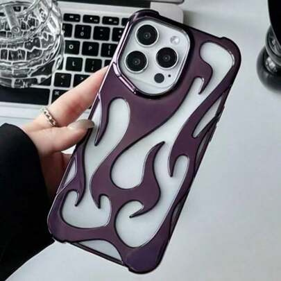 Funda de teléfono suave con patrón de llama hueca, chapada, a prueba de caídas, compatible con iPhone[IP], Galaxy[Galax], [Sam]/15ProMax/16proMax/16pro/14proMax/14pro/13proMax/Compatible con IPhone16/11/12/13/14/15/A13/A14/A15/S22Ultra/S23Ultra/S24Ultra/S25Ultra/S22/S23/S24/S25/A16/A53/A54/A55, resistente al agua, a los golpes y a los arañazos, regalo de cumpleaños de primavera