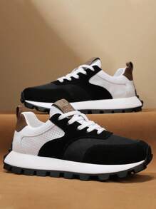 适合户外骑行和散步的男士时尚运动鞋 - 黑與白 - 查看 3