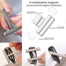4 stuks Cat Eye-magneet voor nagels Extra grote cilindrische Cat Eye-nagelmagneet Magnetische magneten Houten Cat Eye-nagellakmagneetstok Cat Eye magnetische nageltool voor doe-het-zelf thuis, salon, studio