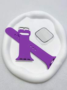 三合一包括表带、带钢化膜的保护壳、时尚、柔软、舒适、透气的单色硅胶运动表带、兼容 Apple Watch 表带 49 毫米 46 毫米 45 毫米 44 毫米 42 毫米 41 毫米 40 毫米 38 毫米、休闲百搭腕带、派对情人节礼物、经典 Apple Watch 系列带扣 10 9 Ultra SE 8 7 6 5 4 3 2 1 男女皆宜 - 紫色 - 查看 3