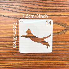 64pcs Cute Cat Shaped Hollow Drawing Template, Cat Paw, Yarn Ball Graffiti, Stencil Painting DIY Decoration Reusable Plastic Material,Back To School,School Supplies - Single Piece - View 2