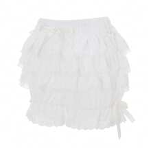 Women Lolita Bloomers Cute Ruffle Shorts Lace Pumpkin Pants Sexy Boyshorts Layered Bottoms Y2k Fairy Lace Layered Sweet Pettipants - trắng - Xem 5