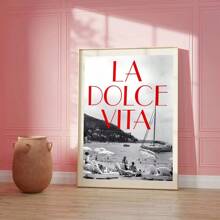 1 pieza Pintura de lienzo La Dolce Vita y Vintage Spritz Positano Italia sin marco para decoración de habitación de invitados y como regalo