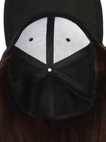 棒球帽配长直合成假发 - 24英寸内置假发帽，二合一防晒，适合女性，圣诞派对日常装扮皆宜 - 彩色 - 查看 9