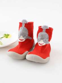 1 par de calcetines de bebé y niño pequeño antideslizantes con diseños de dibujos animados, calcetines para usar en casa para bebés