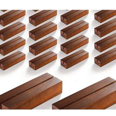 4 件木制明信片架，松木底座，桌面日历展示，创意留言照片便签架，适用于书桌、桌子、复活节和各种节日的装饰