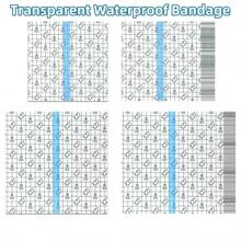 50pcs Clear Waterproof Bandages, Transparent Adhesive Dressing Waterproof Film Dressing Tape For Tattoo, Swimming, Stretching Protection - White - View 2