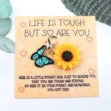 1pc/4pcs Unique Butterfly Sunflower Keychain - Adorable Accessory For Bag, Backpack, Or Purse - Perfect Gift Idea For Him, Boyfriend, Or Husband, Inspirational Daily Motivation Car Accessories Bag Charm School Cute Goth Y2k Bag Accessories Lanyards With Id Holder Car Accessories Bag Charms - Multicolor - View 13