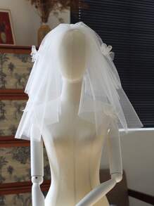 1 Pc Ribbon Bow Bridal Headpiece, Versatile Styling For Wedding Photo Shoot, Wedding Dress Accessory Fall Clothes For Women