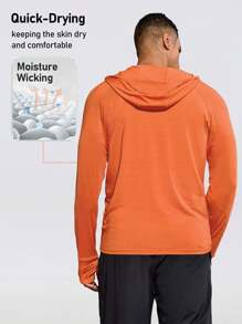 RODEEL Chaqueta tipo hoodie con cierre completo ligera y protección solar para hombres, de manga raglan y manga larga, para senderismo, pesca, entrenamiento y actividades al aire libre