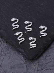 20 pièces Charms d'ongles en forme de serpent, décoration d'art des ongles 3D, bijoux de clou en alliage punk gothique, accessoires de manucure DIY pour salon