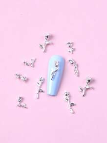 TSZS Rose Nail Parts Flower Nail Charms Valentine Decoration Manicure Jewelry