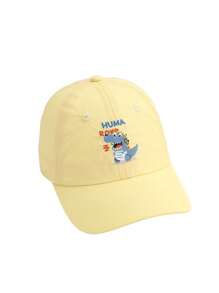 1pc Kids Cartoon Embroidered Dinosaur Quick Dry Sun Protection Baseball Cap, Spring/Summer, All Season Snapback Hats