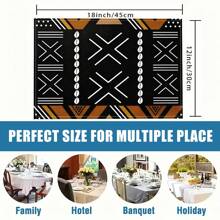 1pc/4pcs/6pcs African Pattern Linen Placemats, Geometric Style, Suitable For Dining Table, Spring/Summer Decor, Farmhouse Rustic Washable Tableware Mats, Room Decoration - XYCD022 - View 2
