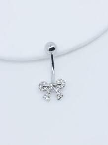 1 件装心形蝴蝶结形锆石肚脐环肚脐环肚脐钉 14G 圆杆穿孔首饰女士 - 蝴蝶結 心 - 查看 17