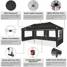 CAROMA 10x20 Pop Up Canopy Tent With 6 Sidewalls Easy Pop Up Tent 10x20 Waterproof Commercial Instant Shelter UPF 50+ Portable Gazebo Wedding Tents For Parties Carport Vender Events
