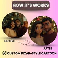 Custom 3D Cartoon Portrait, Personalized Couple Portrait, Style, Cartoon Portrait From Photo, Custom Cartoon Family, Christmas Custom Cartoon Gifts Birthday Graduation - Multicolor - View 6
