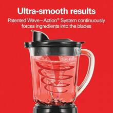 Hamilton Beach Power Blender For Shakes And Smoothies With 3-Cup Vegetable Chopper Mini Food Processor, 40oz Glass Jar, 12 Functions For Puree, Ice Crush, Black And Stainless Steel (58149) - 黑色 - 查看 4