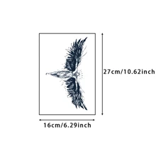 Fallen Angel Herbal Tattoo Sticker For Chest Area, Realistic And Long-Lasting Temporary Tattoo, Gradually Appears - Lasts 7-15 Days - Waterproof And Rub-Resistant - Black - View 2