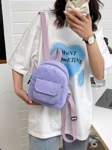 1 Mini zaino monocromatico alla moda e retrò, adatto per lo shopping, il tempo libero e i viaggi, sia per ragazzi che per ragazze. Con cerniera e cinturino regolabile, abbinabile agli abiti, è la scelta migliore come regalo per familiari e amici - Multicolore - Visualizzare 10