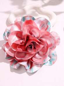 1pc Minimalist Colorful Tie Dye Fabric Flower Brooch, Random Color Dramatic Elegant Big Floral Decor Pin Dress Accessories Pin For Clothes Bag Charm