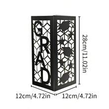 1pc Graduation Table Centerpiece 2025 Graduation Lantern Box Lantern Congratulations Graduate School Graduation Party Photo Props Graduation Party Table Decoration, Hollow Vase, Pen Holder, Dining Table Centerpiece (Black) Lamp Not Included Gifts Birthday