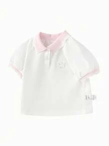 Balabala 女孩短袖Polo衫，Sweet Summer Baby Tee，2025新品上市 - 本白 - 查看 4