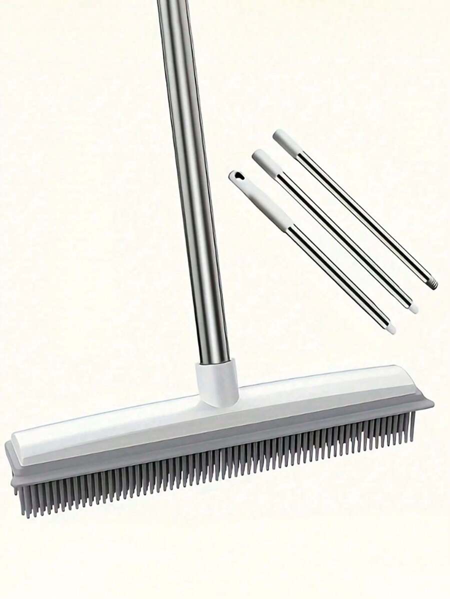 1支软毛扫帚，室内地板刷，适用于地毯、宠物毛发、猫狗毛发，可用于浴室、家居清洁和个人护理。 - 白色 - 查看 1