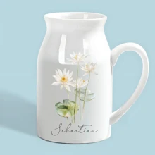 Personalized If I Were Flowers I'd We'd Pick You Mum Nanna Grandma Home Wild Flower Lavender Floral Ceramic Small Vase Jug Mug Birthday Gift Gift For Her, Nan, Nanny, Mum Gift, Mamma, Mother's Day Gift, Grandma Gift, Granny Gift, Mother Of Bride Gift, Mother Of Groom Gift, Auntie Gift, Godmother Gift, Multi-Functional, Ornamental, Anti-Mold, Reusable, Easy To Clean, Adorable, High-Quality, Cute, Modern, Custom, Personalized, Unique, Ideal Gifts For Him, Ideal Gifts For Kids, Bathroom, Home Graduation - Multicolor - View 5