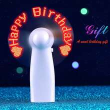 1 pieza Ventilador con texto intermitente personalizado, Ventilador de mano pequeño con texto LED intermitente, Ventilador de escritorio, Ventilador con logotipo iluminado de texto personalizado, Pequeño regalo personalizado de verano, Ventilador pequeño, Ventilador con texto de confesión de San Valentín personalizado, Regalo de San Valentín - Multicolor - Ver 3