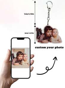 1 pezzo Portachiavi personalizzato, con immagine personalizzata di animale domestico, persona cara, celebrità o auto, realizzato in policarbonato (PC), adatto per tutte le stagioni, ottimo regalo per Natale, San Valentino, Capodanno cinese, forniture scolastiche, per adolescenti, studenti di scuola media, superiori, universitari, matricole, studenti del secondo anno, studenti di anno inferiore
