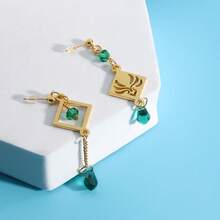 1 Pc Anime Character Kaya Asymmetrical Earring With Tassel Gem Dangle, Anime Eye Wind Earring, Girlfriend Gift Everyday Wear