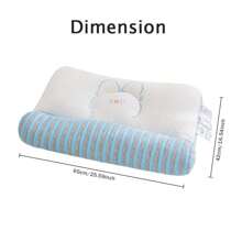 1pc Segmented Anti-Traction Pillow, Neck Pillow Helps Sleep, Knit Fabric, Feather Filling, High Elastic, Washable, Suitable For Adults And Students, All Seasons