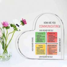 Mental Health Gift,Counselor Gift, Office Essential, Healthy Coping Skills Decor, Anxiety Acrylic Heart Sign, Positive Gift - Transparent - View 7