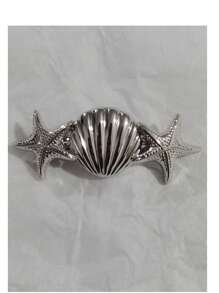 Metal Ocean Series Starfish Shell Clip, Simple Versatile Hair Accessory For Ponytails & Updos,Hair Clips,Hair Barrettes Claw Clips