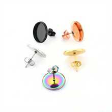 10/100pcs Multi-Size Metal Blank Post Round Stud Earrings Base Earbuds DIY Earbuds Make Earring Accessories