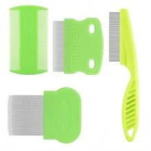 Juego de 4 peines para eliminar piojos, peine de acero inoxidable, peine de dientes finos, peine para peluquería, peine para maquillaje del cabello