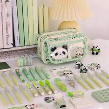 1pc Large Capacity Nine-Layer Pencil Case, Student Stationery Pencil Case, Stationery Storage Bag, School Supplies, Back To School Gift, (The Pattern On The Pen Bag Is Random, Only The Pen Bag Is Sold, Stationery Stickers Are Not Included)