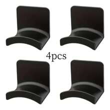 Juego de 4 ganchos negros para colgar auriculares montados en la pared, fácil instalación sin taladro, soporte ahorrador de espacio para accesorios de auriculares para juegos, mochilas, gorras, diseño moderno de plástico, ganchos prácticos debajo del escritorio