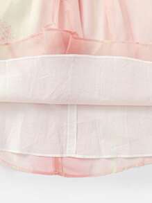 Balabala Girls' Embroidered Hanfu Dress, Modern Chinese-Style Summer Outfit, 2025 - Red Hue - View 6