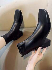 Women's Boots Waterproof Platform Boots Fashion Ladies Ankle Boots Coated - 黑色 - 查看 1