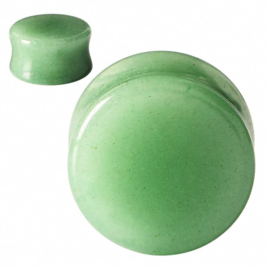 1 Pair Solid Stone Ear Gauges, Green Color, Fashion - Ear Gauges - View 1