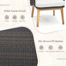 GOFLAME ERGOMASTER  3 Piece Patio Chair Set Outdoor Rattan Bistro Set With Removable Cushion - Black and White - View 5