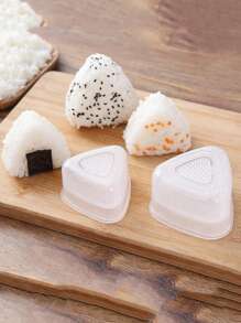 2Pcs Kitchen Accessories Sushi Mould Triangle Mould Sushi Machine Mould Sushi Tool Onigiri Rice Ball Bento Machine Mould - Clear - View 5